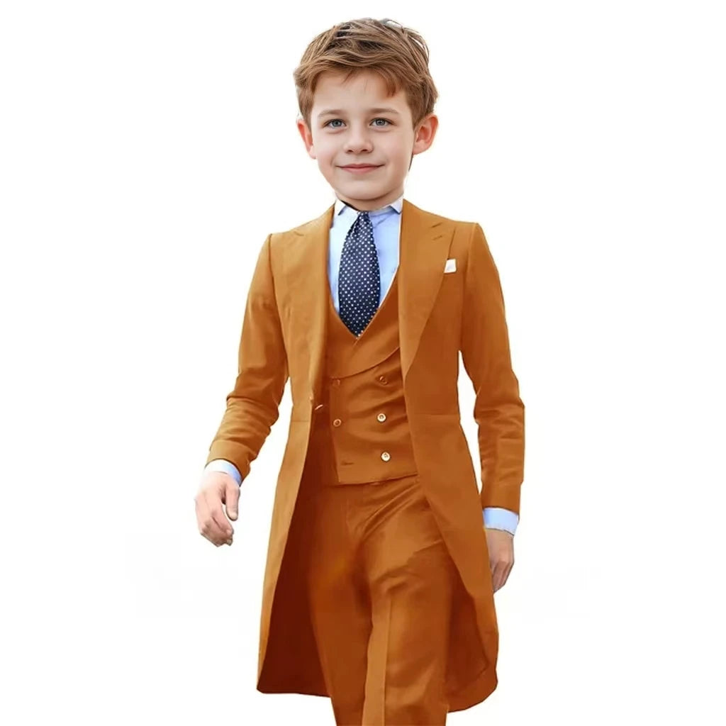 Formal Set For child Jacket For Boy Blazer Tuxedo  Suits For Boys 3 Piece Party  Costume Wedding Dress  Piano Performance