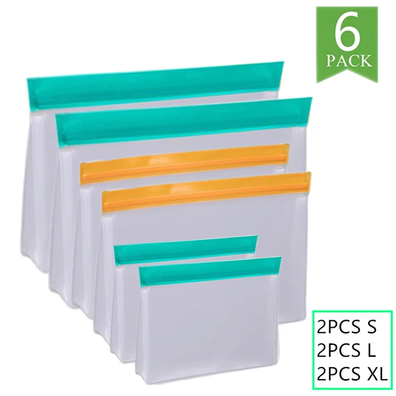 Storage Organizer Silicone Food Bag Set — Reusable Stand-Up Freezer Bags BPA-Free Leakproof — view 9 of storage & organisation