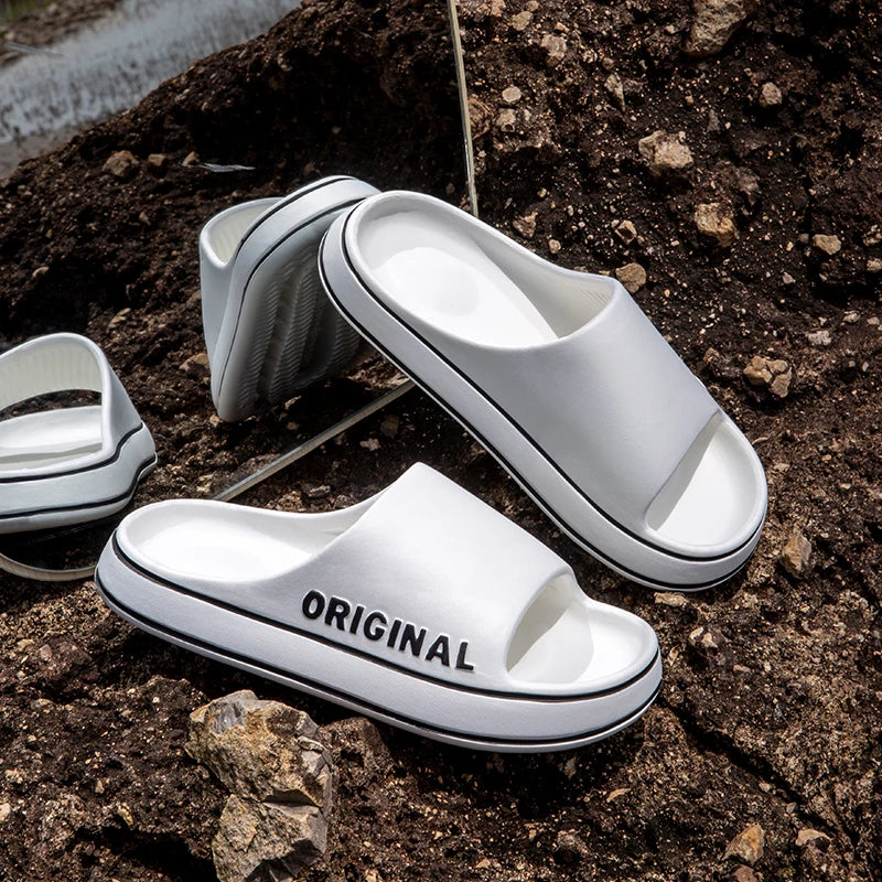 Summer Sandals Letter Beach Slides — Luxe-Look Couple Slippers (Feslishoet) — view 2 of summer sandals