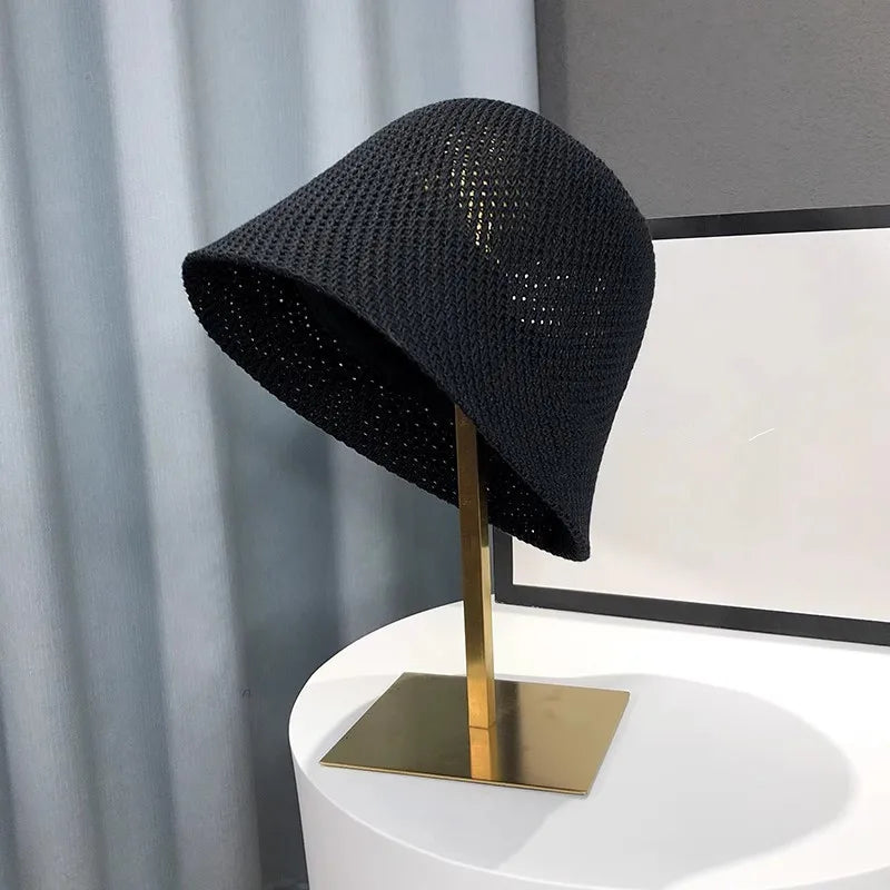 Women's Breathable Bucket Sun Hat, Foldable Panama Beach Cap — view 8 of hats