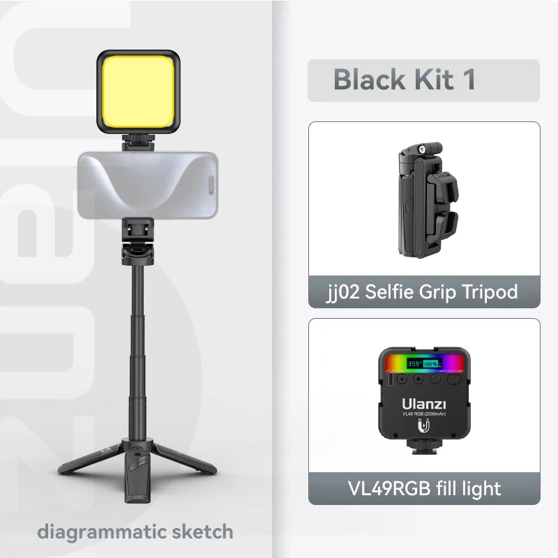 VL49 RGB LED Video Light – 2500K–9000K Magnetic Mini Fill Light (2000mAh, Type-C)