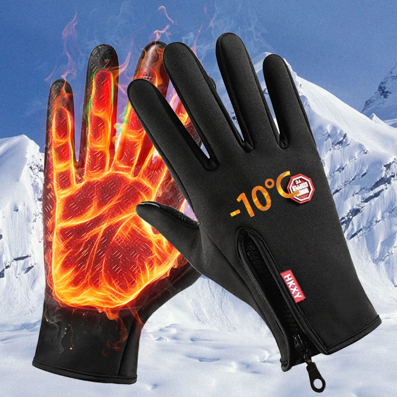 Winter Gloves Touchscreen Cycling Driving — Windproof Warm Non-Slip Cold-Weather Gloves — view 1 of gloves