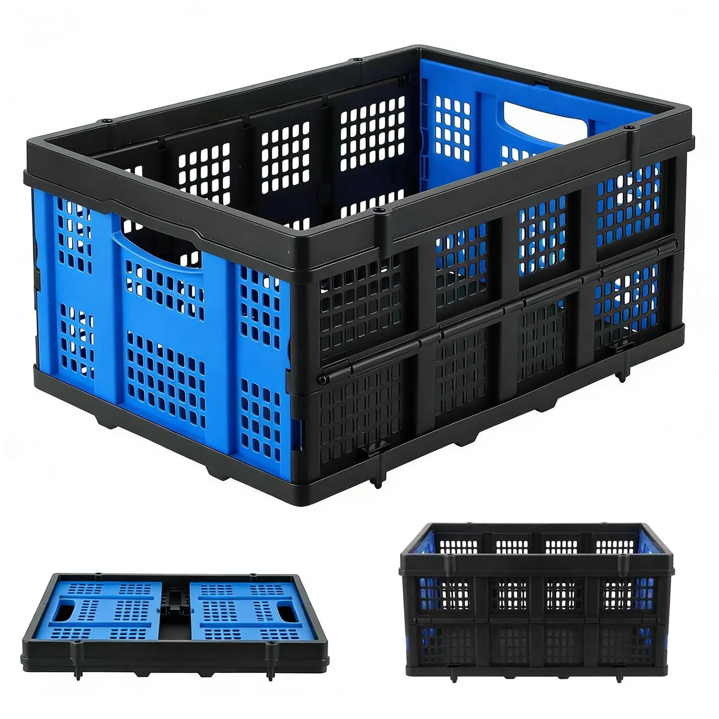 55L Collapsible Stackable Storage Crate, Heavy-Duty Folding Bin — product photo 7