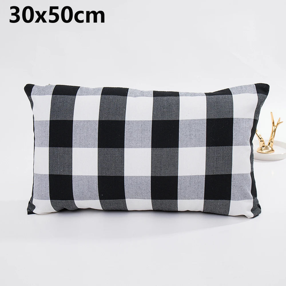 Plaid Sofa Cushion Cover &mdash; 30&times;50 &amp; 45&times;45 cm Multi-Color Stripe Pillowcase