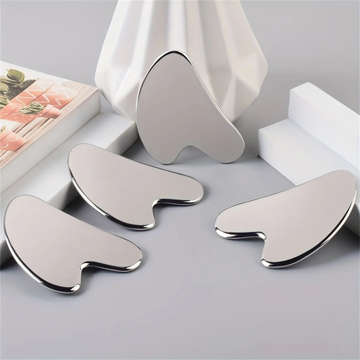 Stainless Steel Gua Sha Board — Facial Contour Skincare Massage Tool — view 4 of personal care