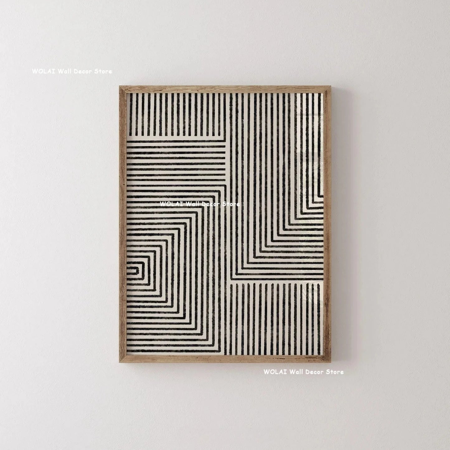 Abstract Moody Plant Canvas Poster — Mid-Century Beige & Black Floral Wall Art — view 19 of wall art & prints