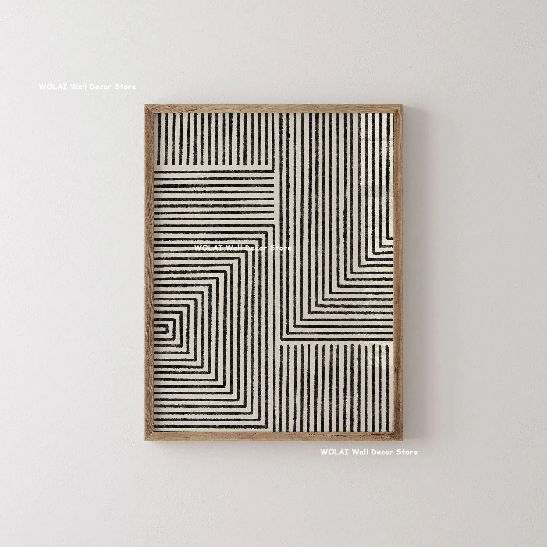 Abstract Moody Plant Canvas Poster — Mid-Century Beige & Black Floral Wall Art — view 19 of wall art & prints