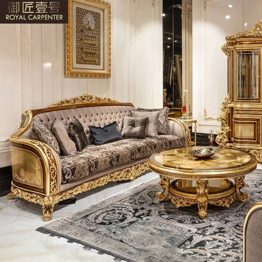 European Luxury Cloth Sofa – Turkish-Inspired Villa Living Room Furniture