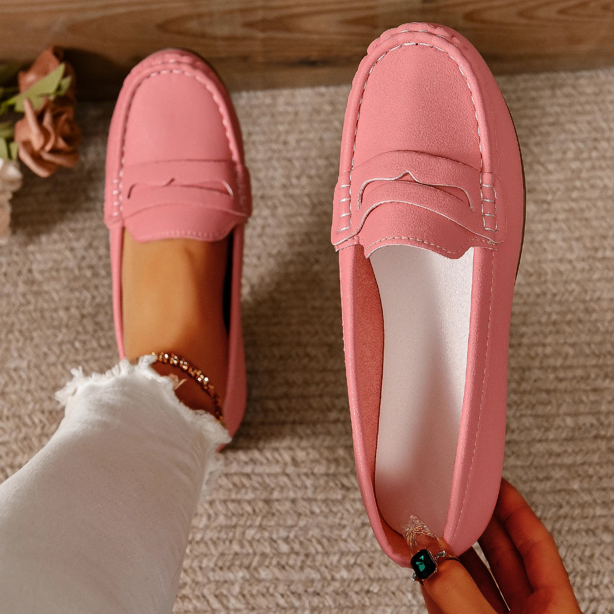 Flats & Ballet — Comfortable Lightweight Loafer Flats, Spring Autumn Shallow Slip-Ons — view 5 of flats & ballet