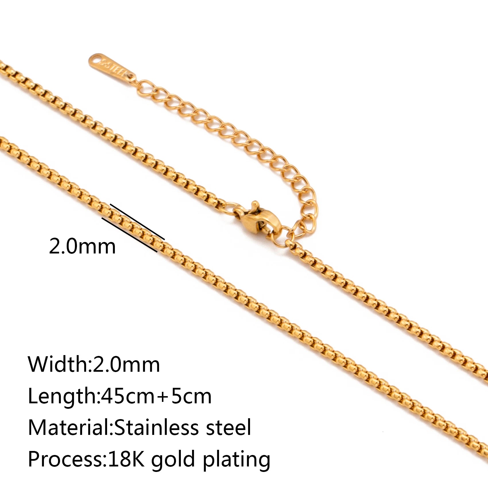 Unisex 5pc 18K Gold Cuba Cross Chain Necklace Set — PVD Plated Steel Jewelry — view 10 of jewelry