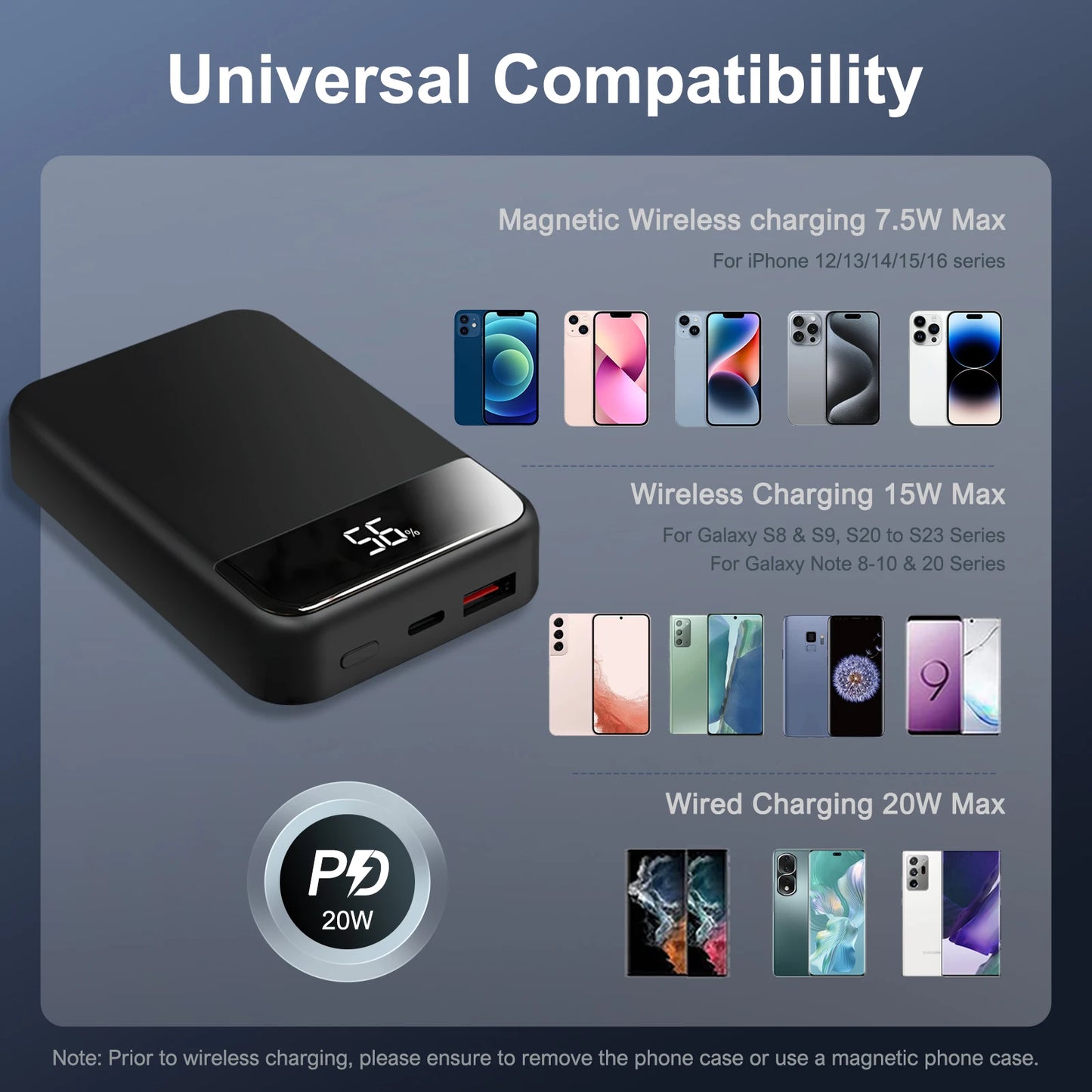 Magnetic Wireless 10000mAh Power Bank — PD20W LED Display for iPhone MagSafe — view 6 of power banks