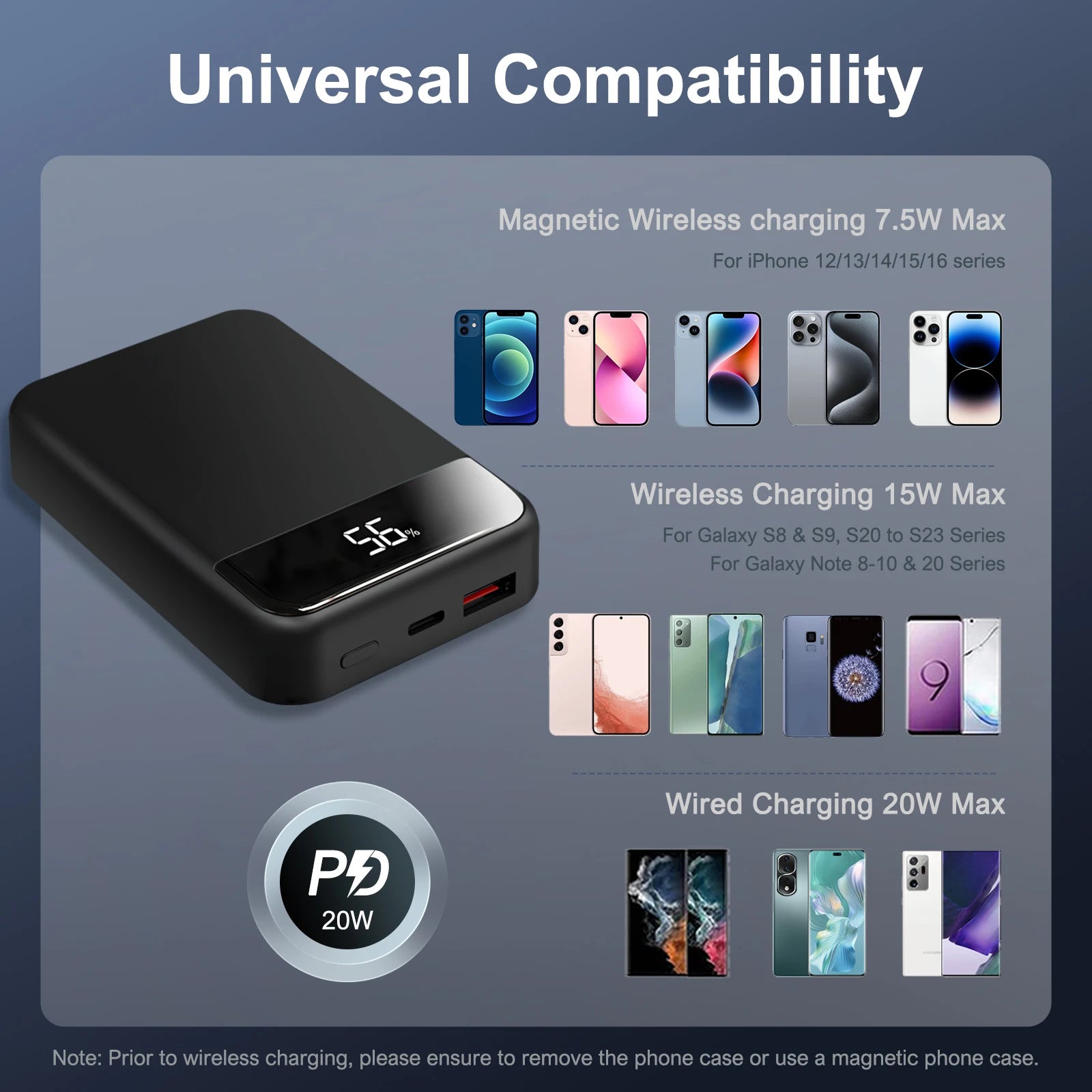 Magnetic Wireless 10000mAh Power Bank — PD20W LED Display for iPhone MagSafe — view 6 of power banks