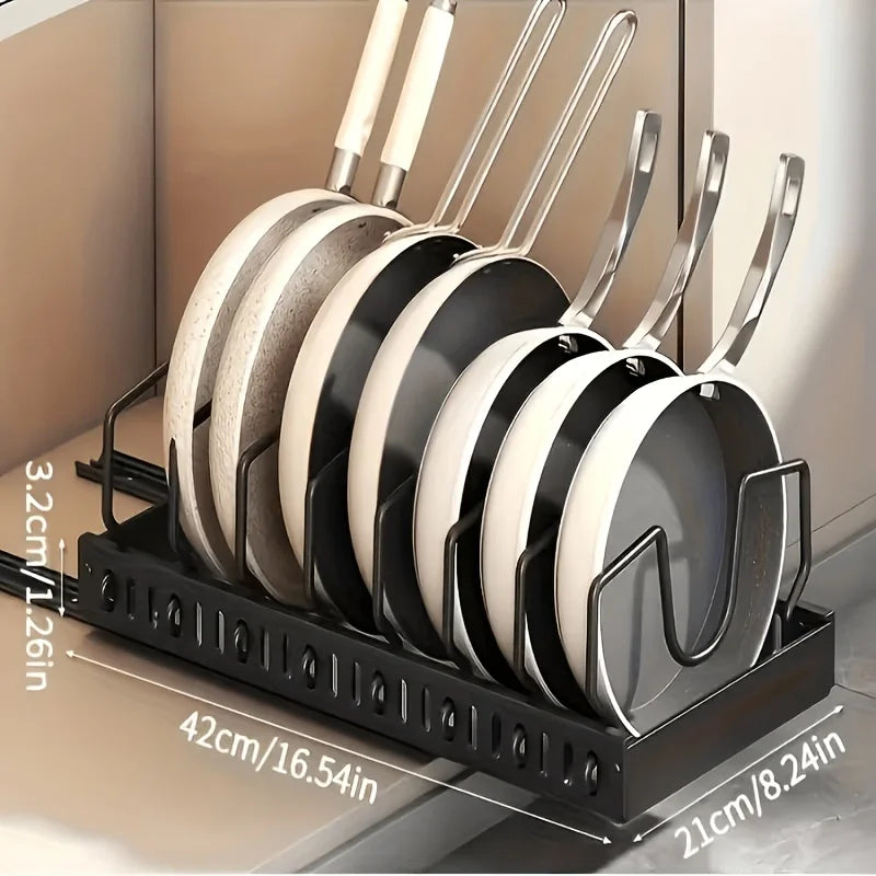 Pull-Out Cabinet Organizer, Sliding Pot Lid & Pan Rack — product photo 3