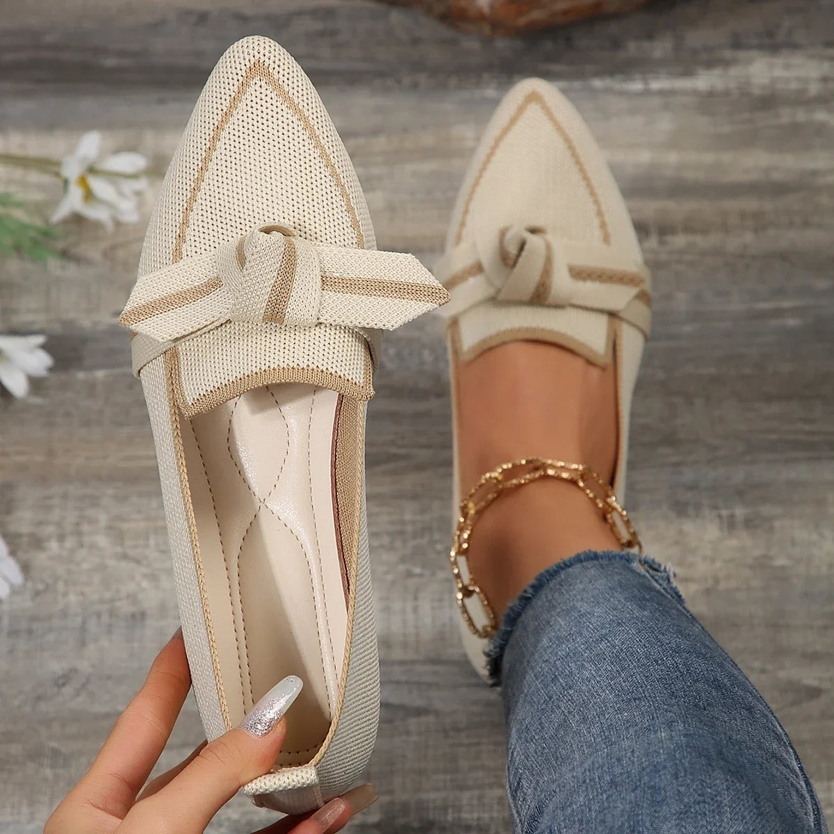Flats & Ballet — Slip-On Knit Pointed-Toe Flats, Easy Breathable Everyday Loafers — view 4 of flats & ballet