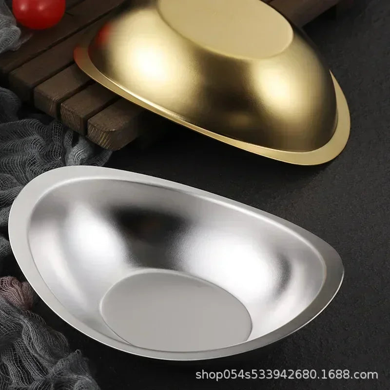 Golden Ingot Bowl — 304 Stainless Steel Korean Salad & Dessert Snack Bowl — view 4 of dining & tableware