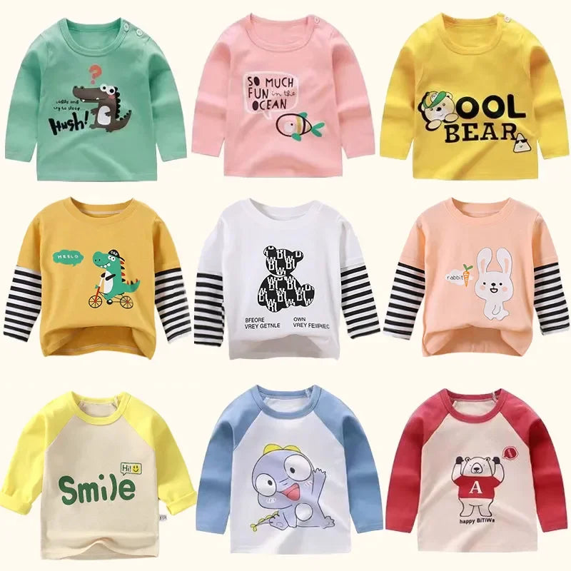 Children's Clothing Boys Girls T-Shirt kids clothes Cartoon Tops Long Sleeve Baby Clothing Autumn Winter