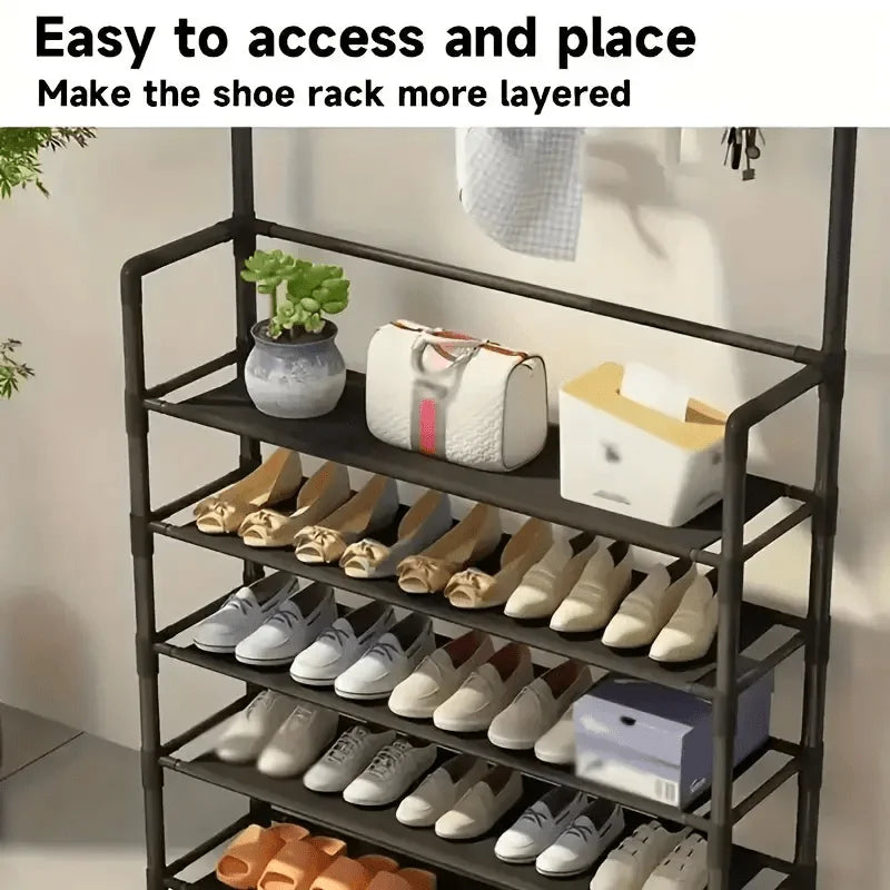 5-Tier Portable Shoe & Hat Storage Rack with Shelves – Reinforced Multi-Purpose Organizer — view 2 of shoes & footwear