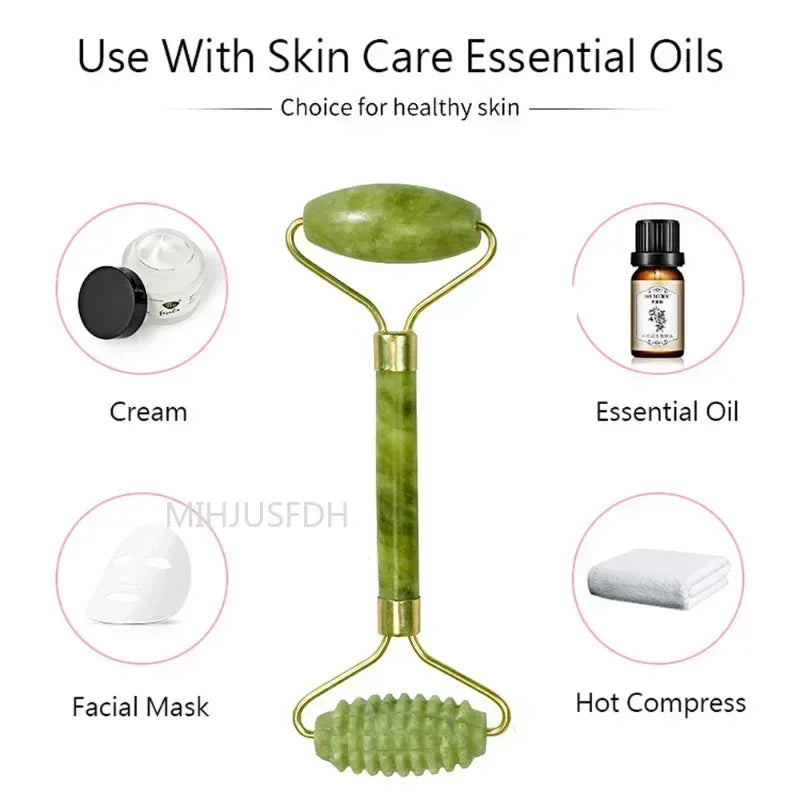 Natural Jade Roller — Facial & Body Massage Roller for Your Skincare Routine — view 4 of personal care