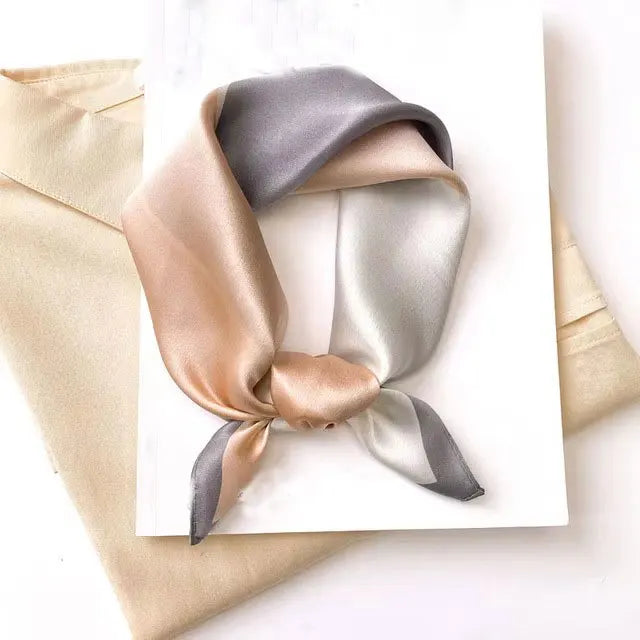 Silk Scarf Small Square 2026 Pashmina — 53×53cm Geometric Trending Palette Bandana Hair Scarf