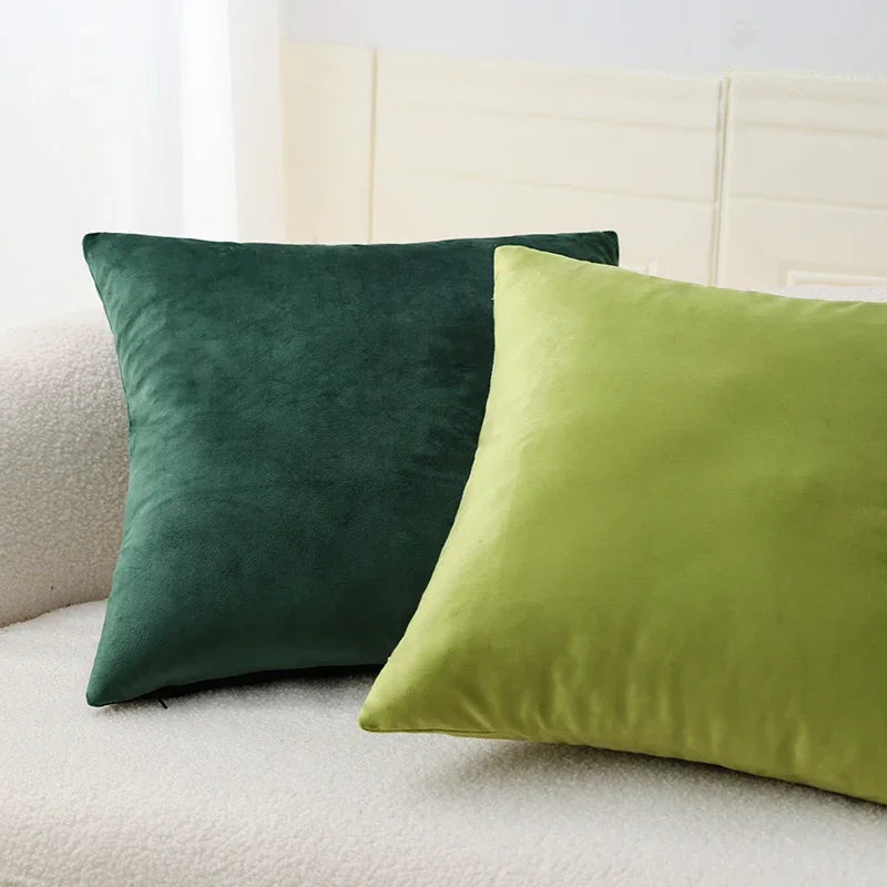 Green Velvet Cushion Cover &mdash; 18&times;18 in Nordic Decorative Pillowcase for Living Room Sofa — view 5 of cushion covers & pillow cases