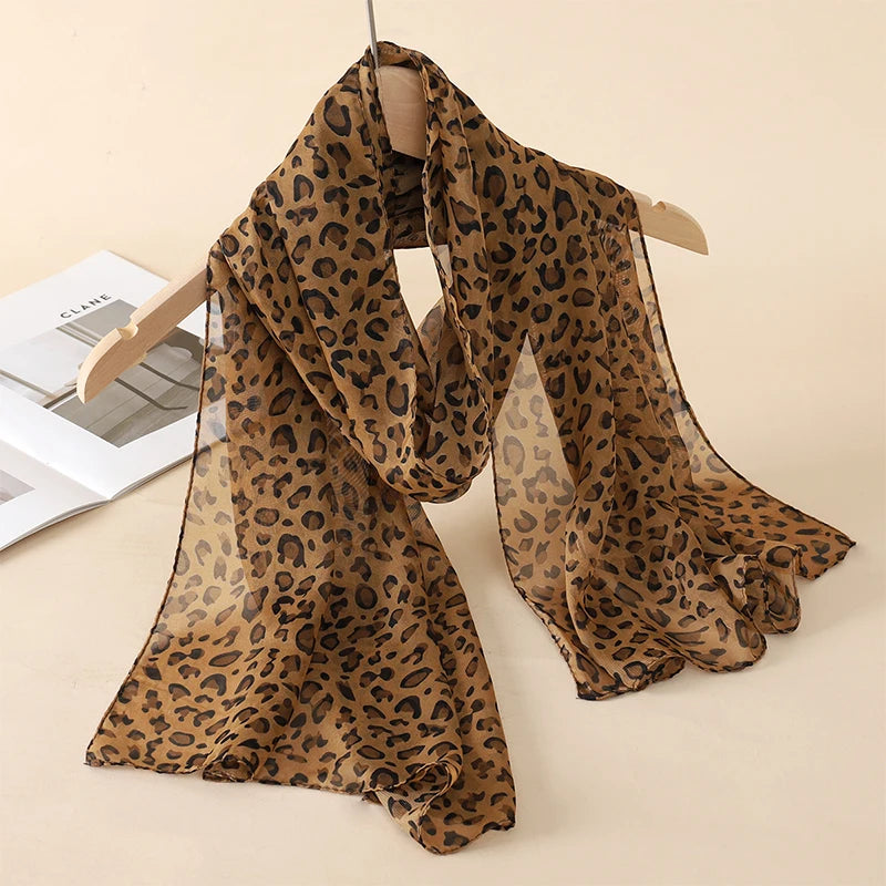 Printed Chiffon Scarf — Lightweight Sun-Protection Beach Shawl Wrap