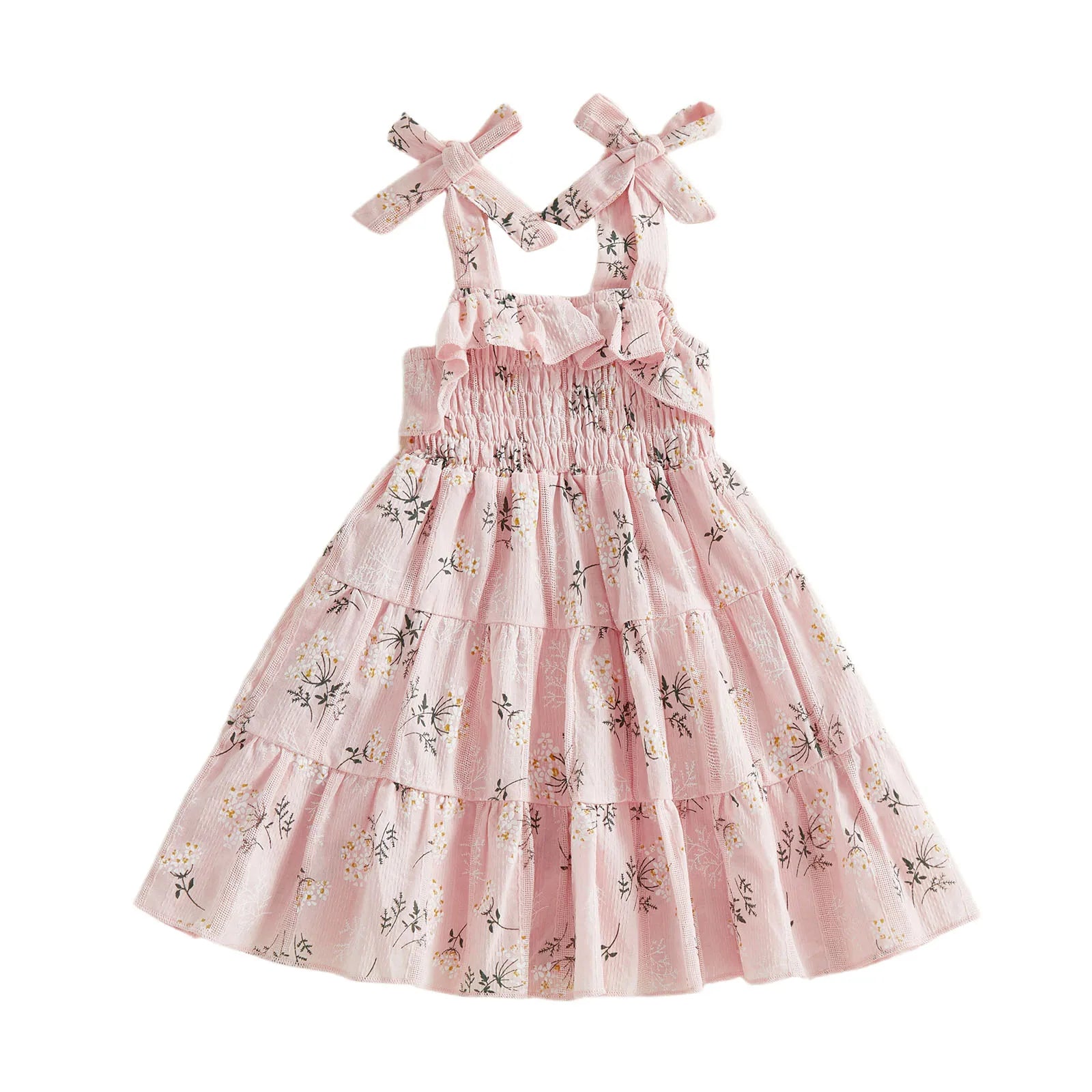 Toddler Floral A-Line Dress - Sleeveless Tie-Shoulder Summer Dress — view 7 of toddler dresses