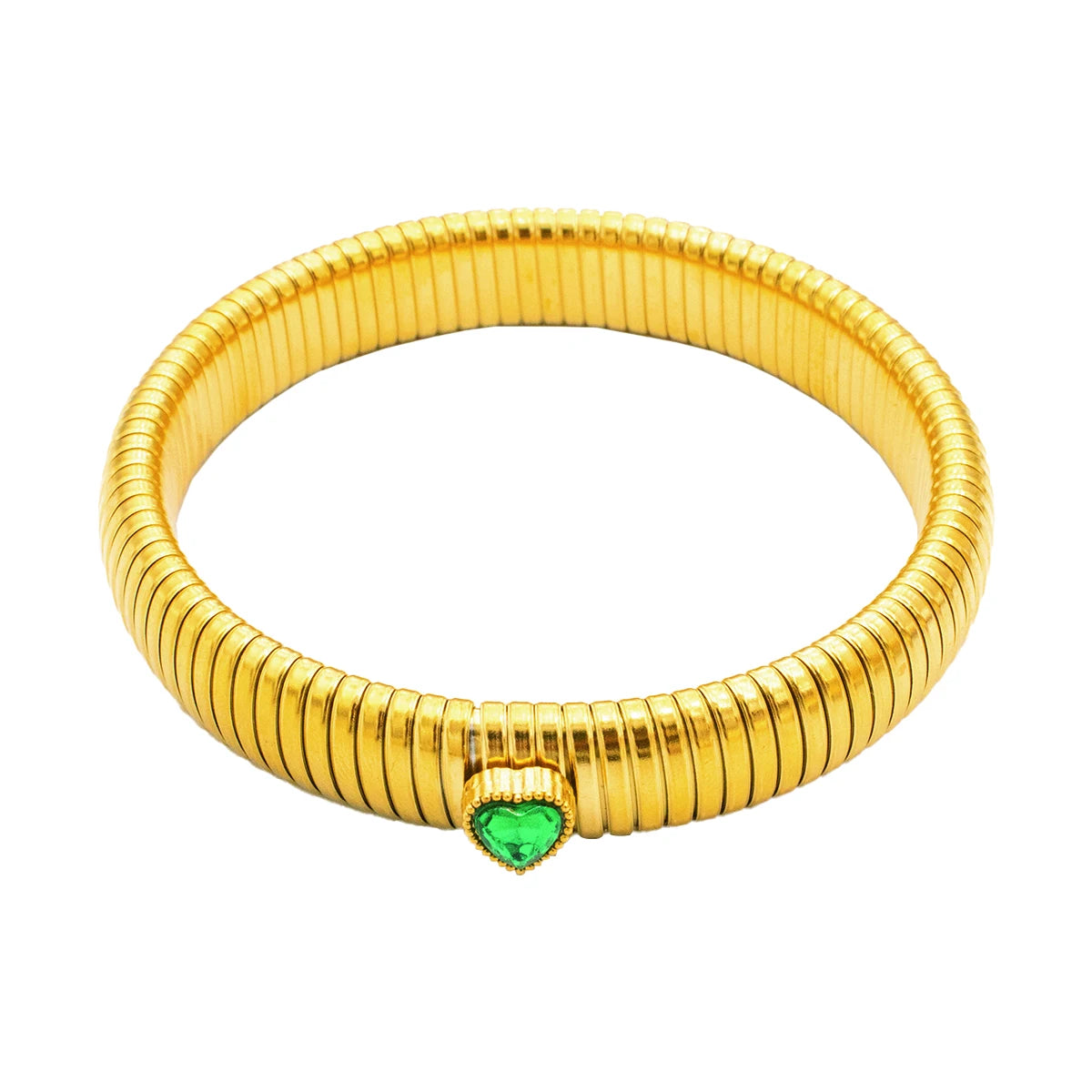 Unisex Waterproof Retro Polished Bracelet — 18K Gold Plated Thick Metal Jewelry — view 19 of jewelry