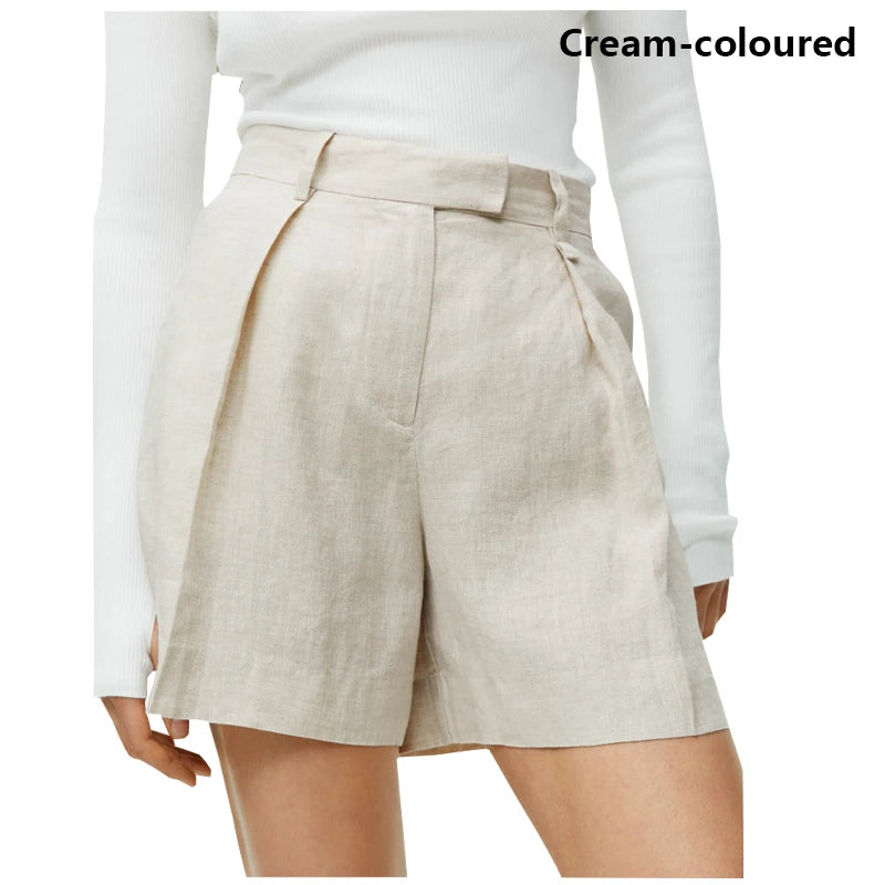 High Quality Linen Women's Shorts Pink Youth Fashion Street Wear Cool Breathable Pants Outdoor Party Casual Wear Spring Summer