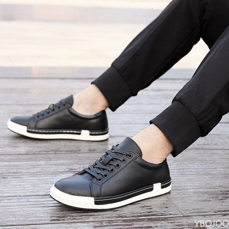 Men Leather Casual Shoes Men Sneakers 2022 Autumn Brand Mens