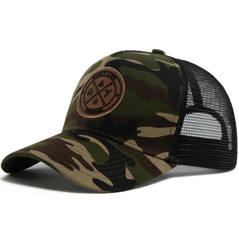 Summer Mesh Baseball Cap ENJOY LIFE — Breathable Snapback Trucker Hip-Hop Patch Hat Unisex — view 12 of hats & caps