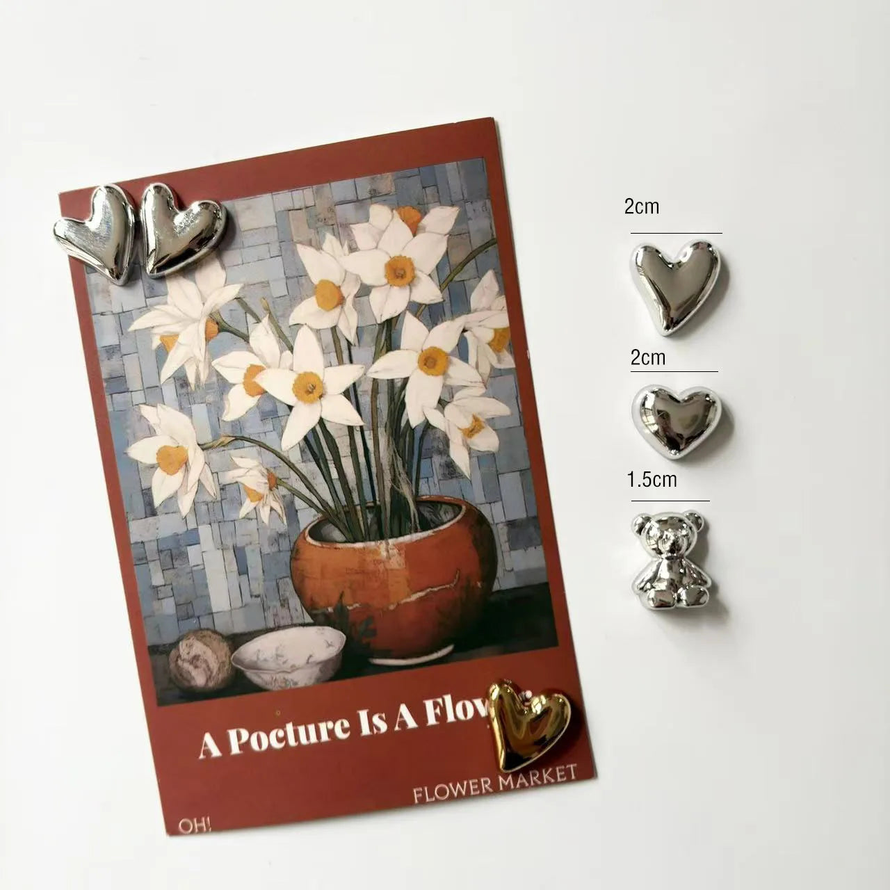 Home Decor Heart-Shaped Fridge Magnets — 6/12 Pcs Cute Decorative Stickers for Kitchen, Home & Office — view 2 of home decor