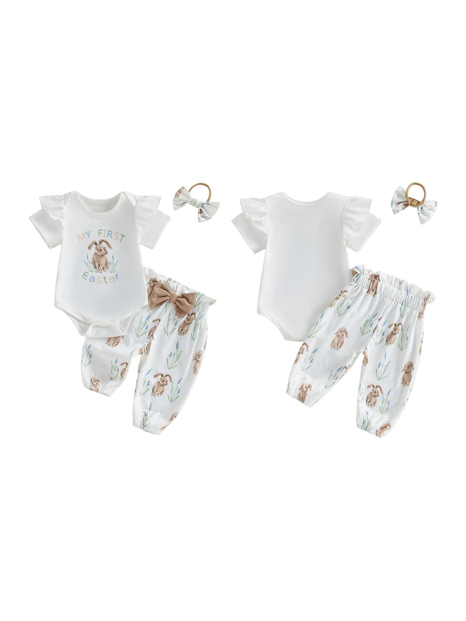 Toddler Easter Bunny Romper Set - 3-Piece Romper, Pants & Headband — view 4 of toddler outfits