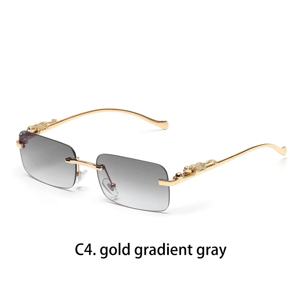Rimless Sunglasses Ruiao UV400 — Sleek Metal Square Designer Shades Men Women Influencer — view 12 of sunglasses