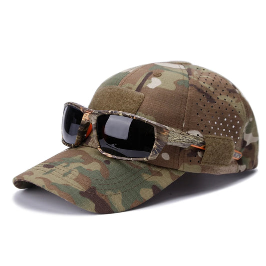 Camouflage Baseball Cap Outdoor — Tactical Sun Protection Hunting Hiking Fishing Men's Hat — view 1 of hats & caps