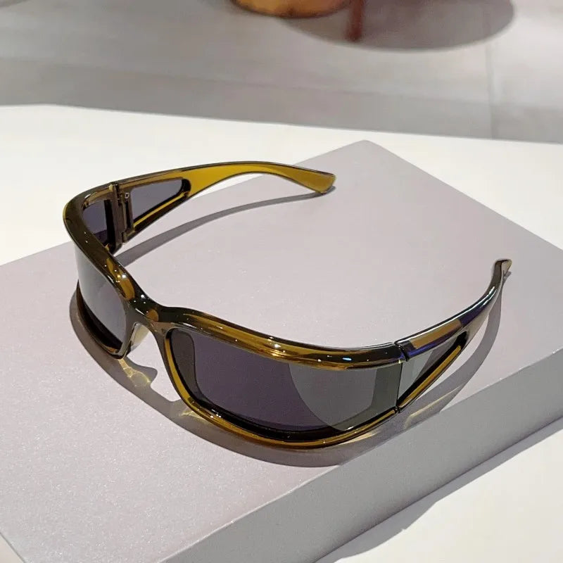 Y2K Wrap Sunglasses 2025 — Sports Round Cycling Shades Anti-UV Windproof Trendy Gen-Z Eyewear — view 11 of sunglasses