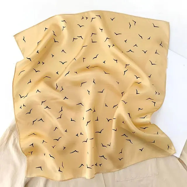 Silk Scarf Small Square 2026 Pashmina — 53×53cm Geometric Trending Palette Bandana Hair Scarf