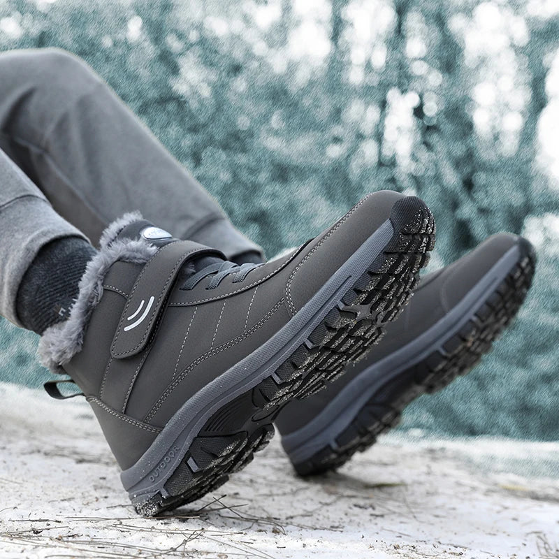 Men's Premium Fur-Lined Snow Boots — Platform Non-Slip Warm Ankle Combat Boots — view 3 of boots