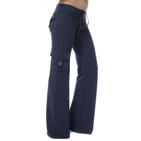 Dropshipping Cargo Pants Women Pants Strong Elastic Wide Leg