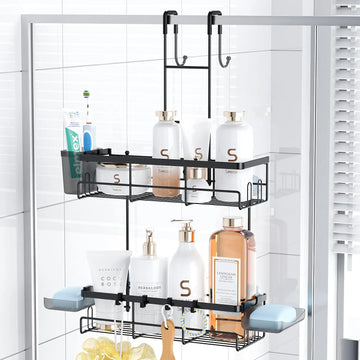 No-Drill Adhesive Shower Caddy, Removable Bathroom Organizer — product photo 1