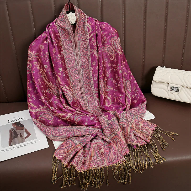 Hijab Scarf Long Pashmina — Lightweight Modest-Fashion Essential Cashmere Shawl Turban Head Wrap — view 13 of scarves & wraps