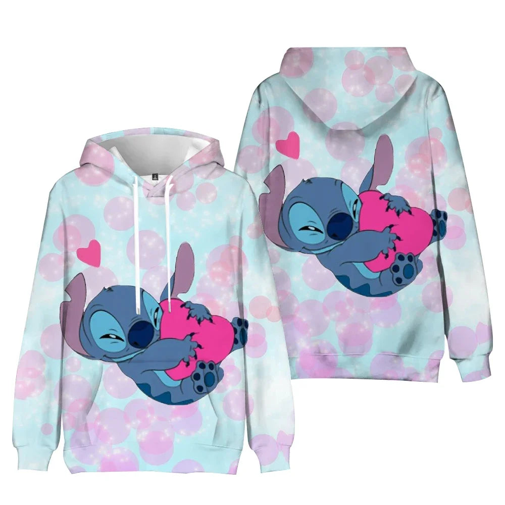 Disney Stitch Hoodie – Cute Kawaii Harajuku Pullover for Women & Couples