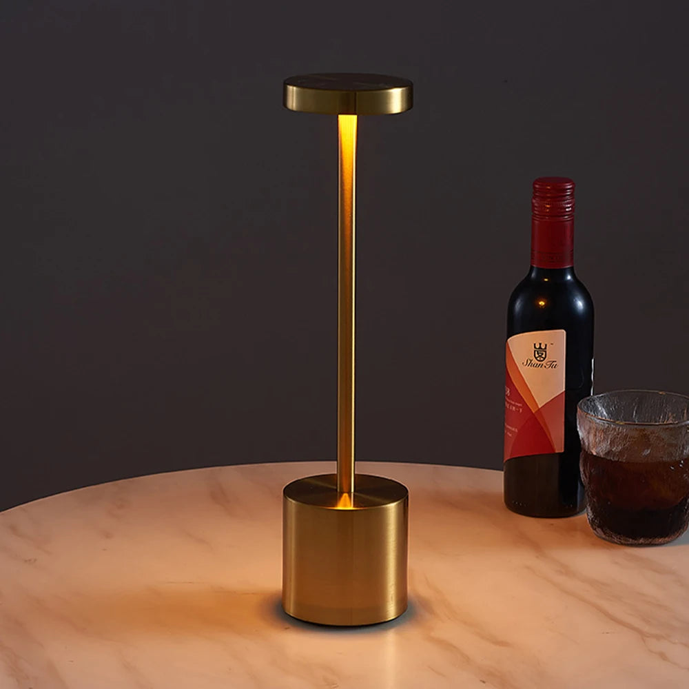 Wireless Rechargeable Table Lamp &mdash; Touch-Switch Metal Retro Desk Light for Bedroom, Bar &amp; Restaurant — view 2 of lighting