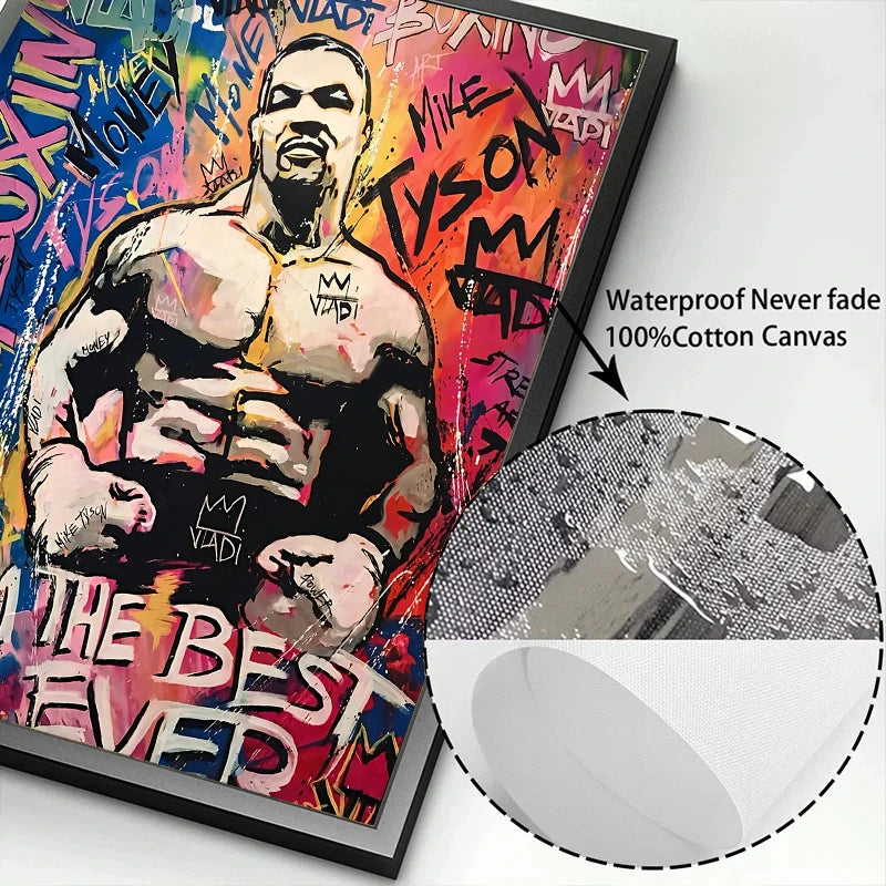 Home Decor Mike Tyson Boxing Graffiti Poster — Pop Canvas Wall Art, Boxer Legend Motivation — view 6 of home decor