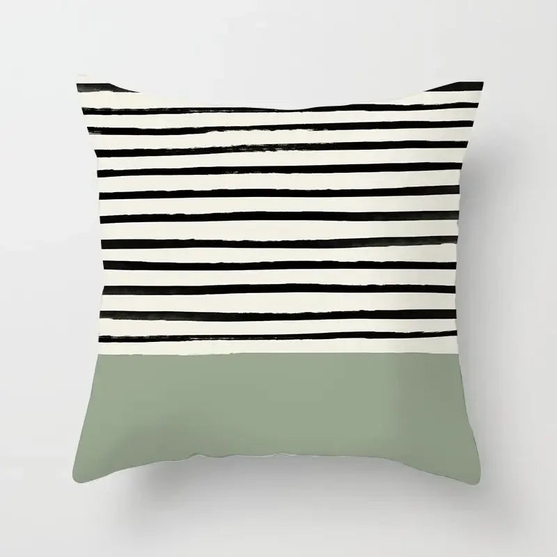 Delicate Green Geometric Pillowcase — Breathable Art-Pattern Cushion Cover for Home — view 7 of cushion covers & pillow cases
