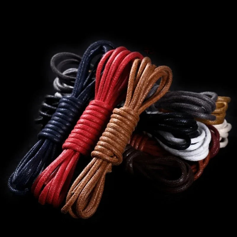 Waxed Leather Shoelaces — Waterproof Round Boot & Dress-Shoe Laces — view 2 of shoe accessories