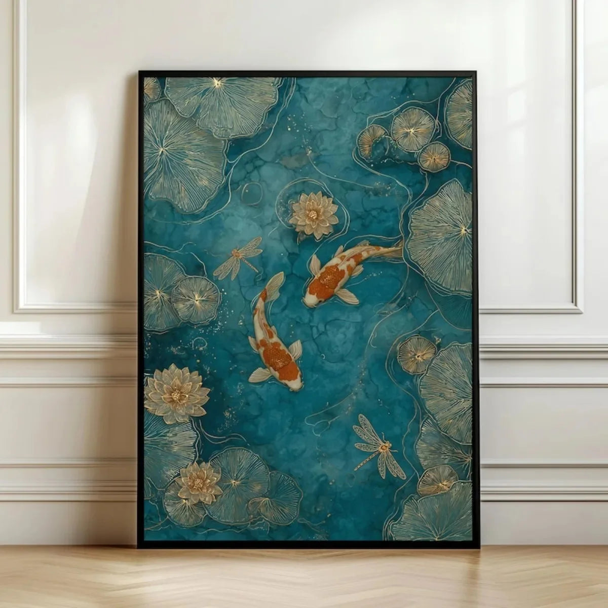 Japanese Red Koi Fish Canvas Poster &mdash; Modern Minimalist Wall Art for Bedroom &amp; Kitchen — view 13 of wall art & prints