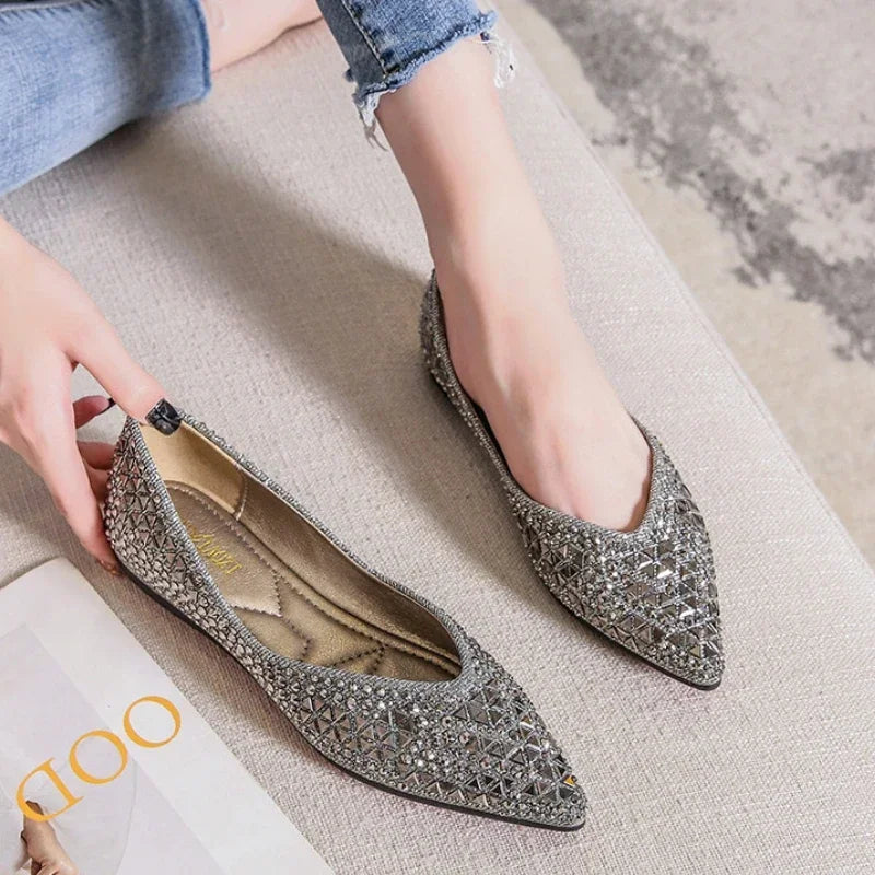 Flats & Ballet — Rhinestone Ballet Flats, Plus-Size Casual Loafers with Sparkle — view 2 of flats & ballet