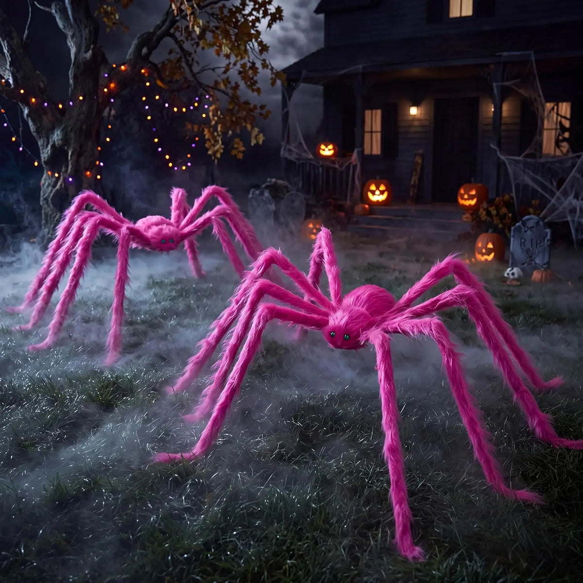 2-Pack Giant Hairy Spider Halloween Outdoor Decorations, 5 Ft — product photo 2