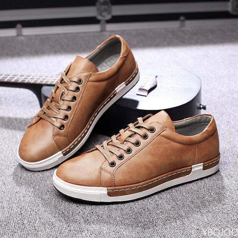 Men Leather Casual Shoes Men Sneakers 2022 Autumn Brand Mens