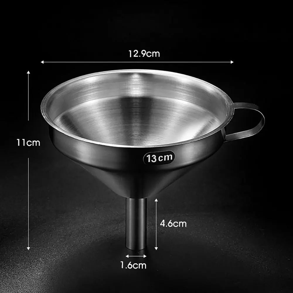 Wide-Mouth Stainless Steel Funnel &mdash; Cooking Oil Filter &amp; Spice Strainer with Handle — view 13 of kitchen gadgets